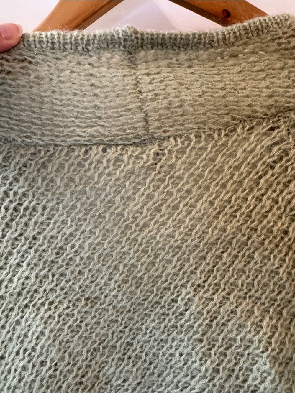 Free People Mohair Blend Cropped Cardigan Sage Green Button Front M - Picture 8 of 8